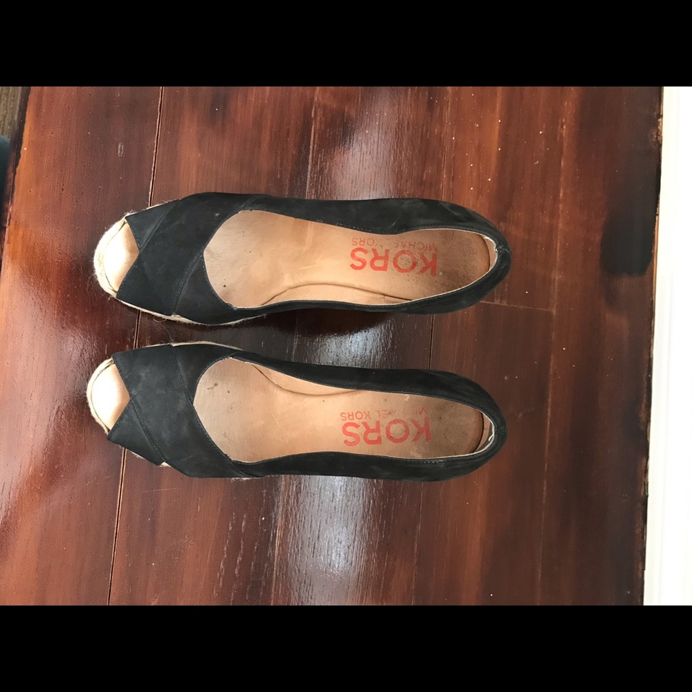 Michael Kors peep toe espadrille wedge shoes